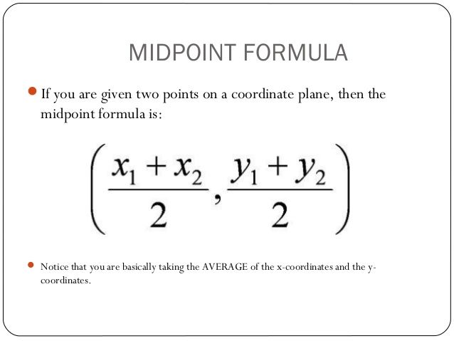1.3 midpoint and distance formulas