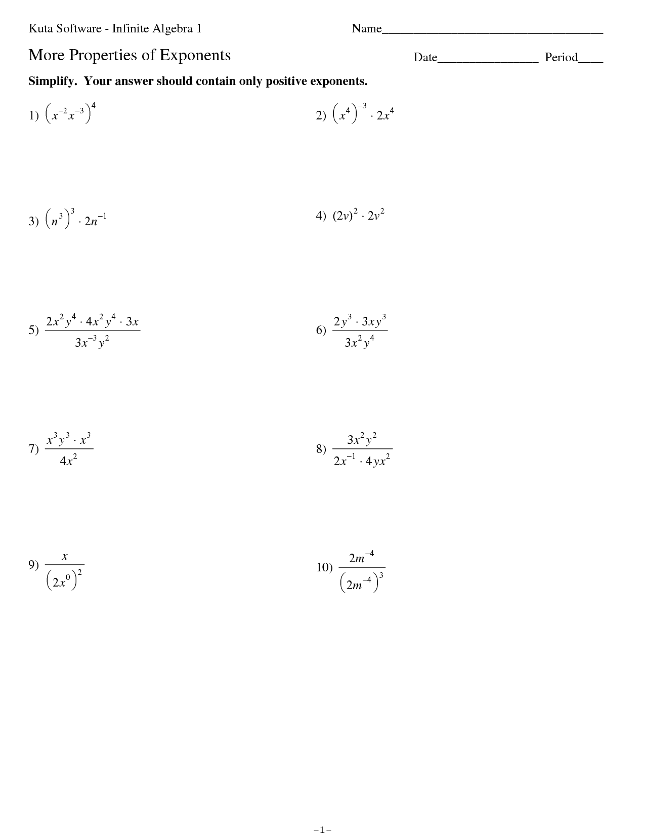 Kuta Software Infinite Algebra 20 Answers - Tutordale.com Inside Literal Equations Worksheet Algebra 1