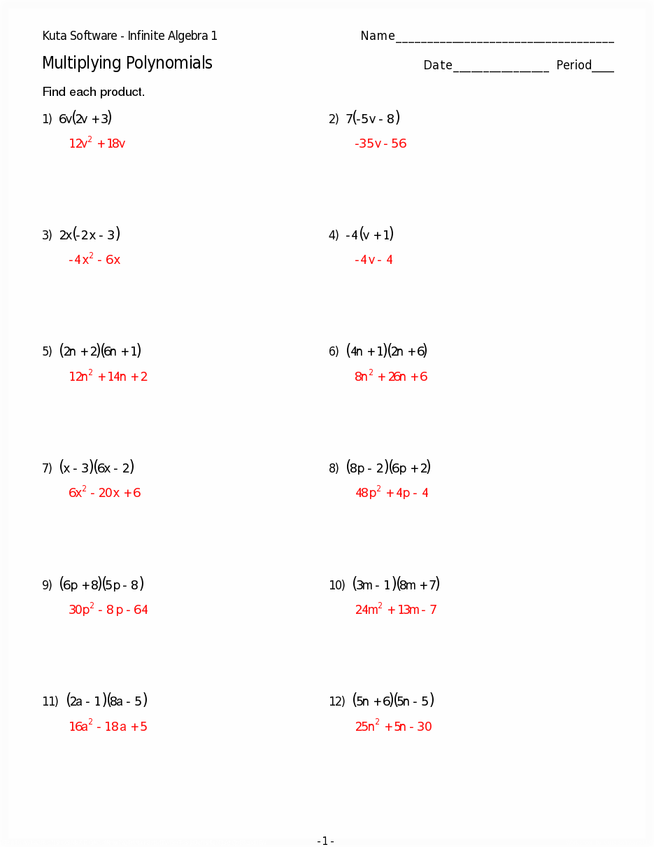 Kuta Software Infinite Algebra 22 Answers - Tutordale.com Regarding Factoring Trinomials Worksheet Algebra 2