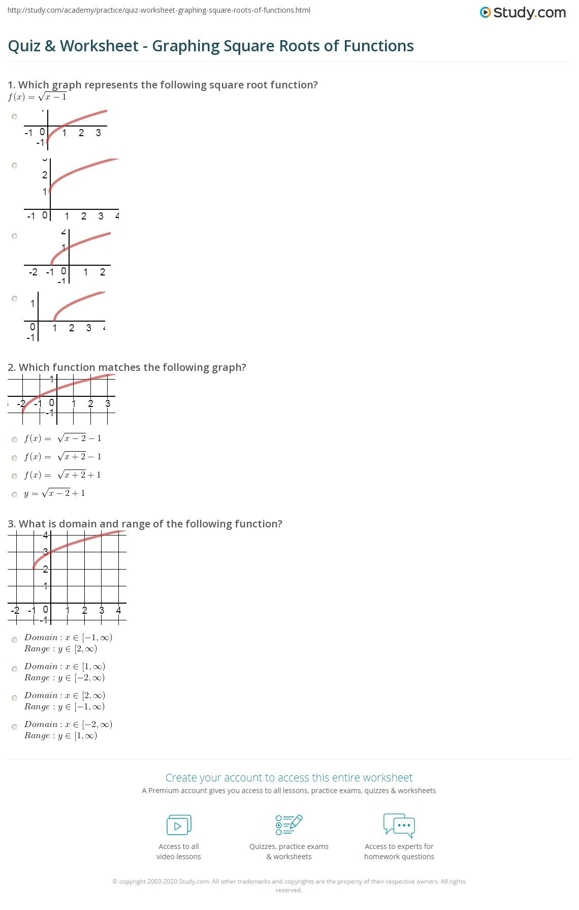 31 Graphing Square Root Functions Worksheet Answers