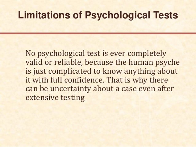 6. limitations of psychological tests S.Lakshmanan ...
