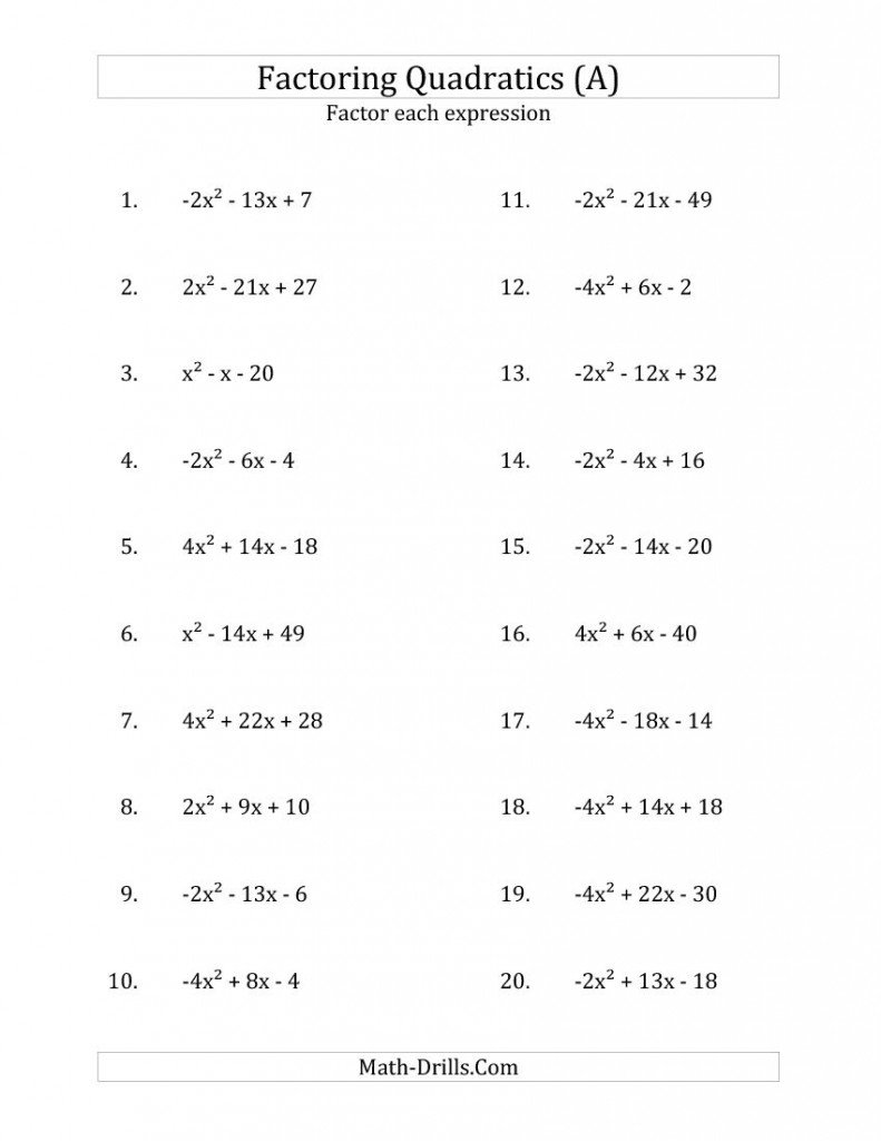 8Th Grade Pre Algebra Worksheets Printable
