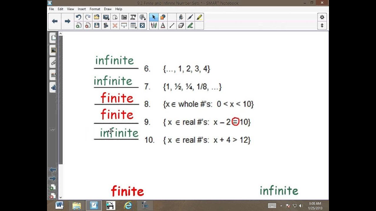 9.2 Finite and Infinite Number Sets