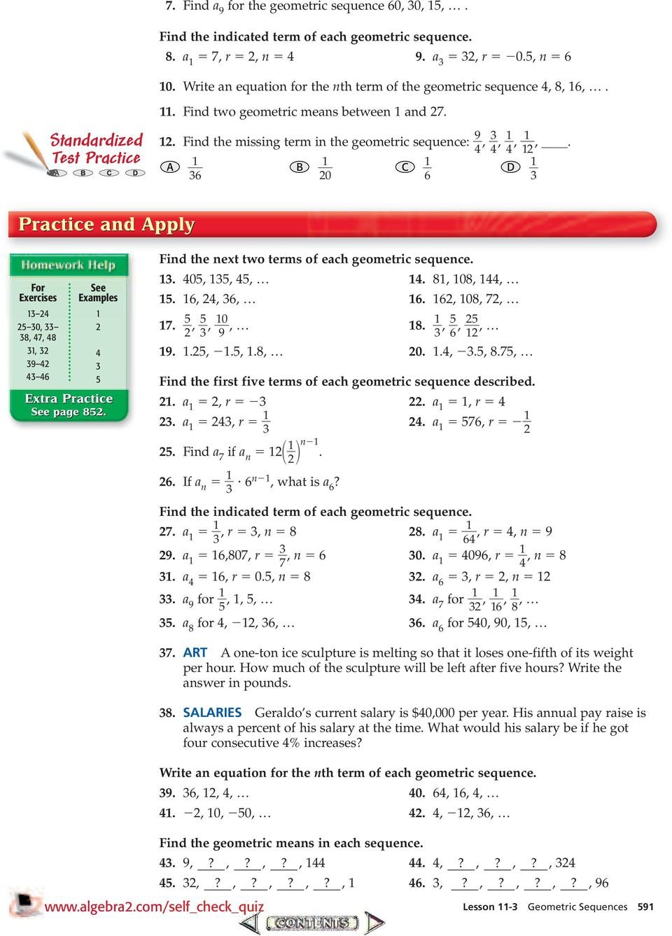 Algebra 2 Cp Geometric Series Worksheet Answers ...