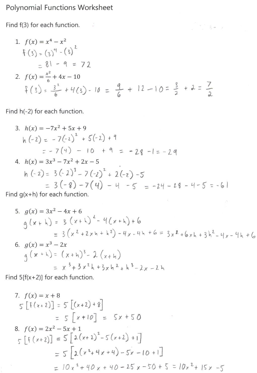 Evaluating Functions Worksheet Algebra 22 Answer Key - Tutordale.com Inside Evaluating Functions Worksheet Algebra 1