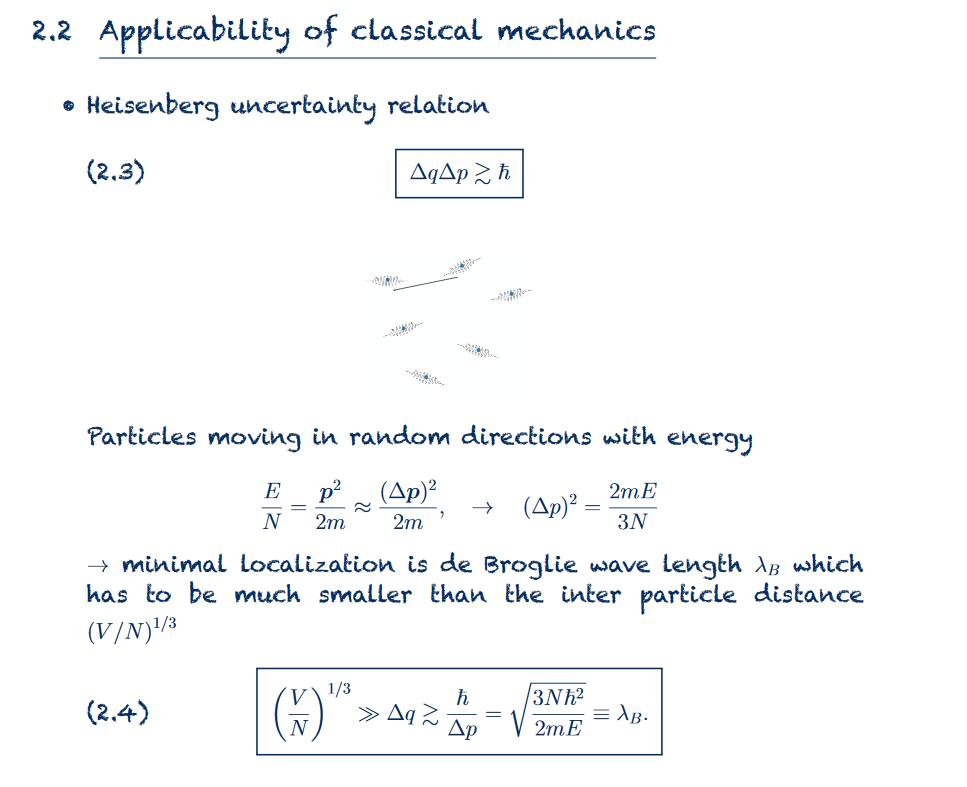 Applicability of Classical Mechanics (in statistical ...
