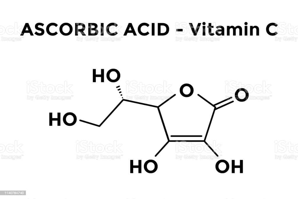 Ascorbic Acid Vitamin C Structural Chemical Formula Stock Illustration ...
