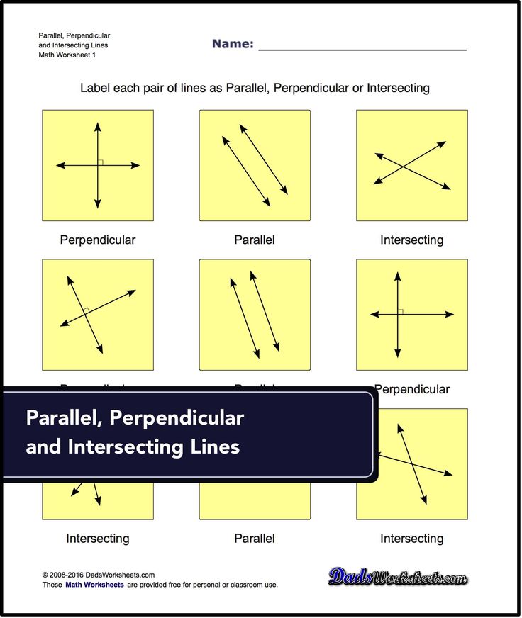 Basic Geometry: Parallel, Perpendicular, Intersecting. Labelling lines ...