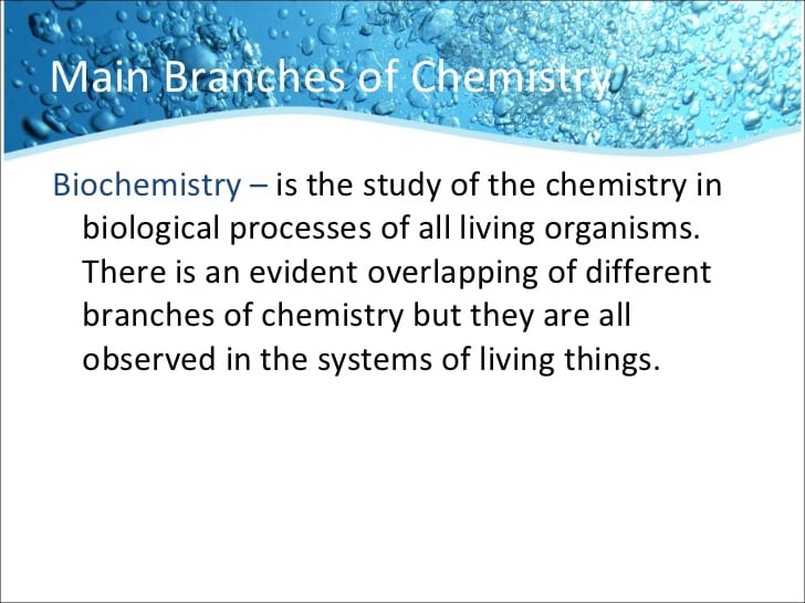 Branches in chemistry