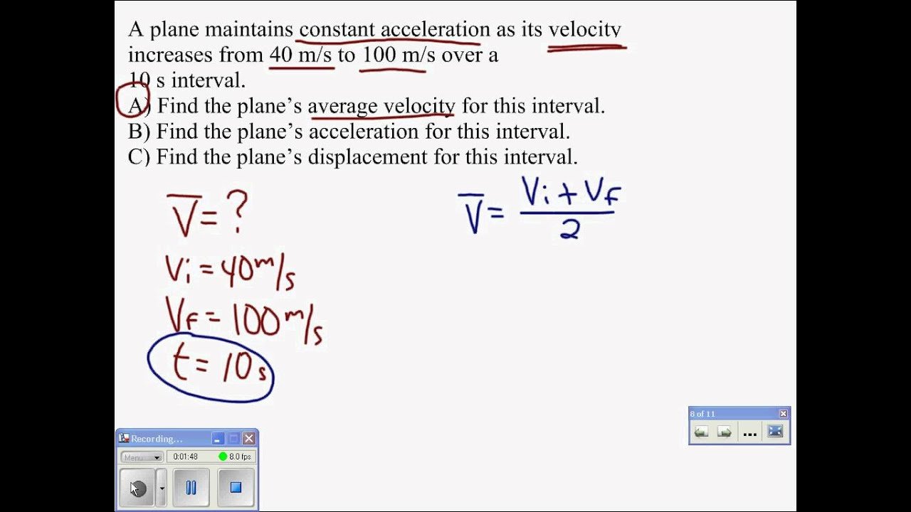 Equation Average Velocity Physics