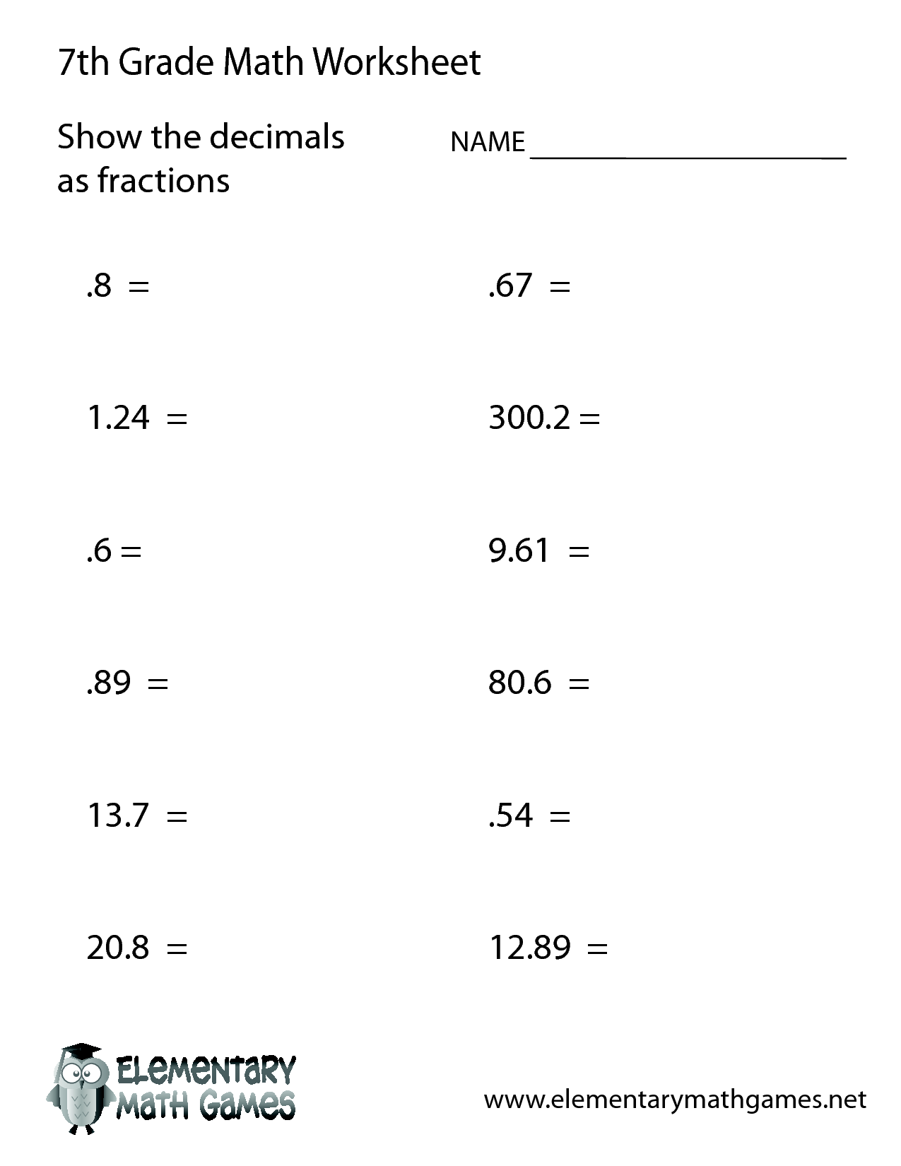 Extra help with decimals and fractions