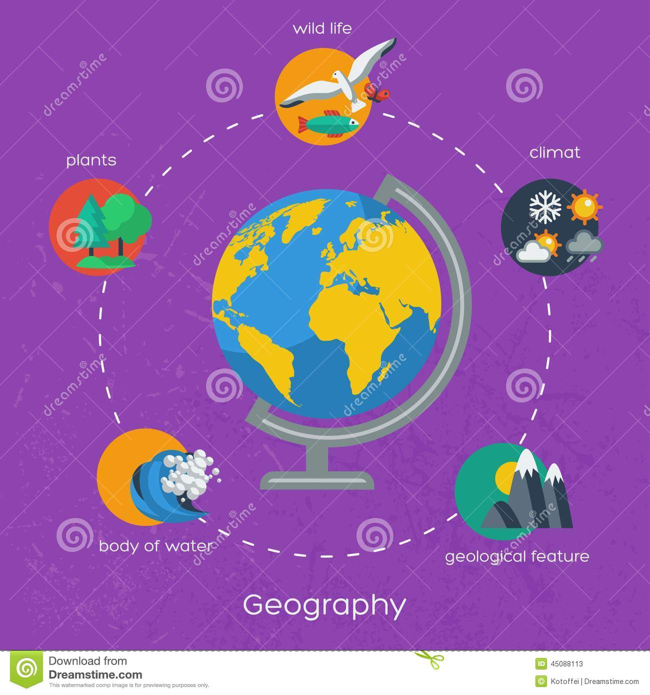 Geography Infographics Elements. Vector Stock Vector