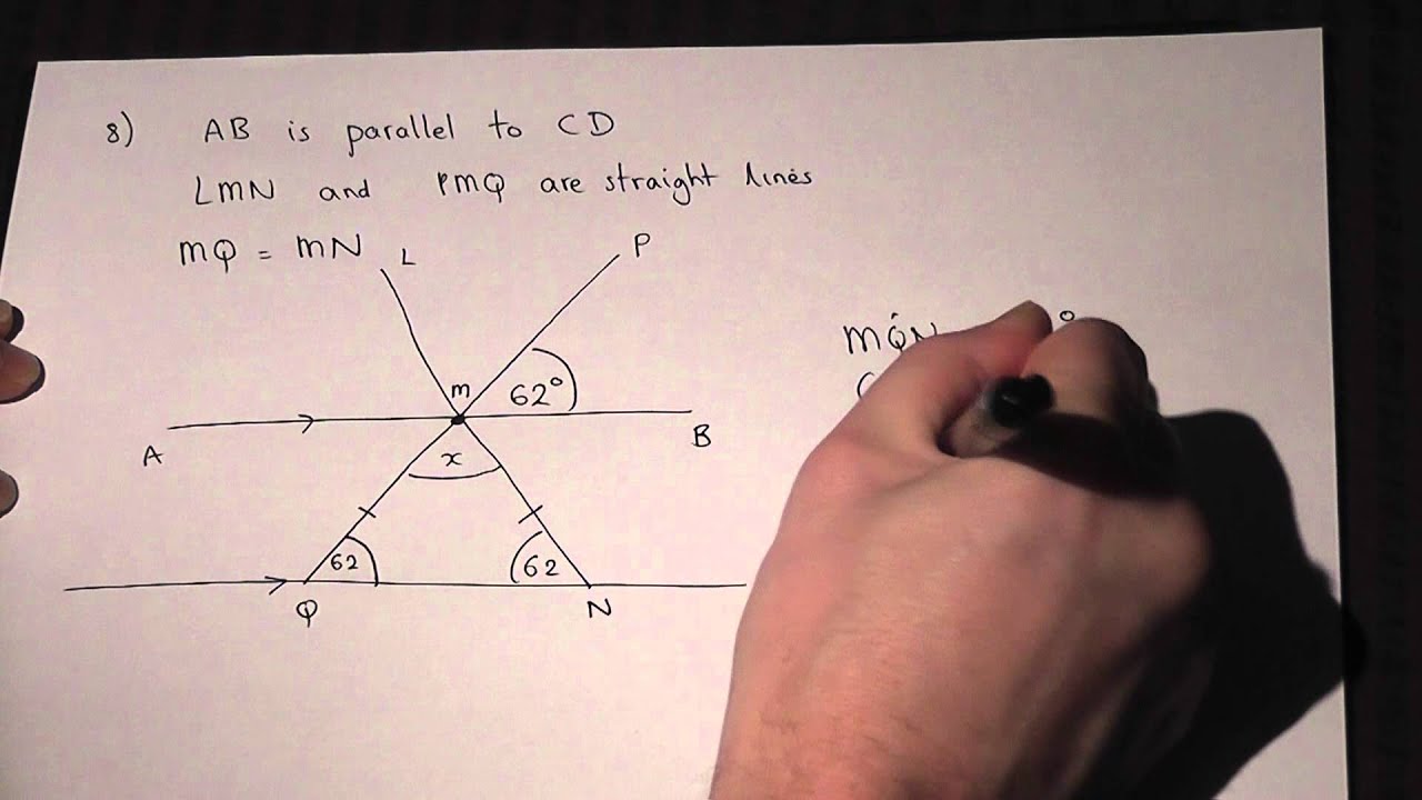 Geometry : Angles and Parallel Lines : solving problems ...