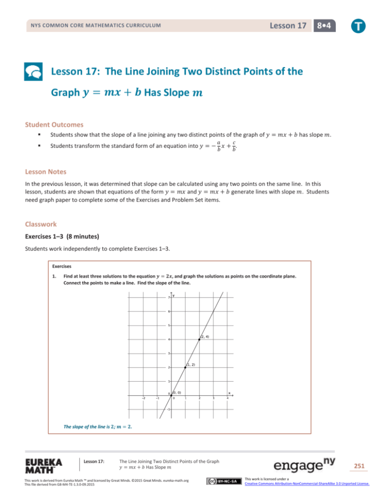 Grade 8 Mathematics Module 4, Topic C, Lesson 17