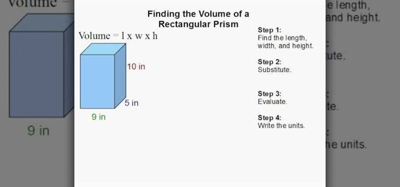 How to Find the volume of a rectangular prism quickly « Math :: WonderHowTo