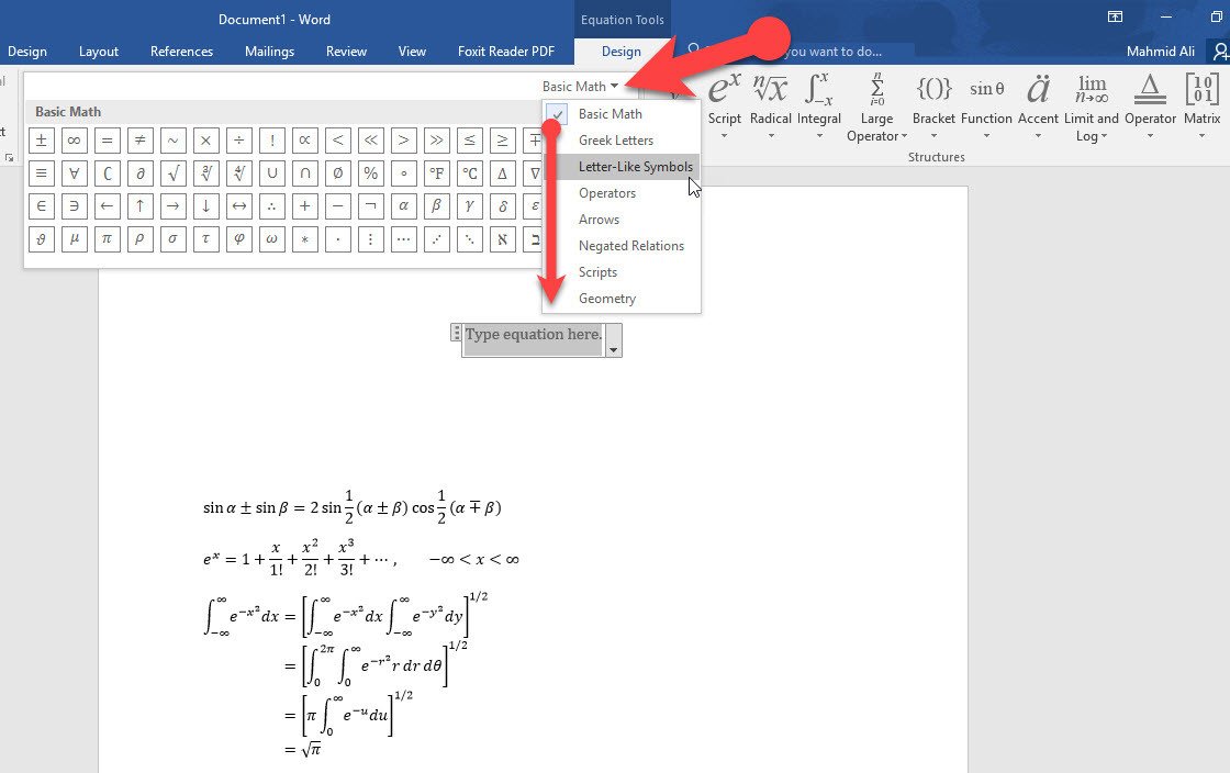 How to Type and Use Mathematical Equations in Word 2016 ...