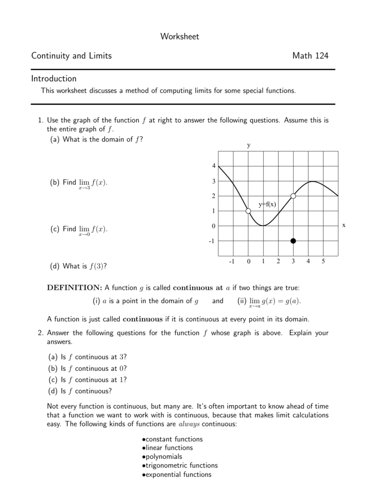 Introduction To Functions Algebra 1 Worksheet