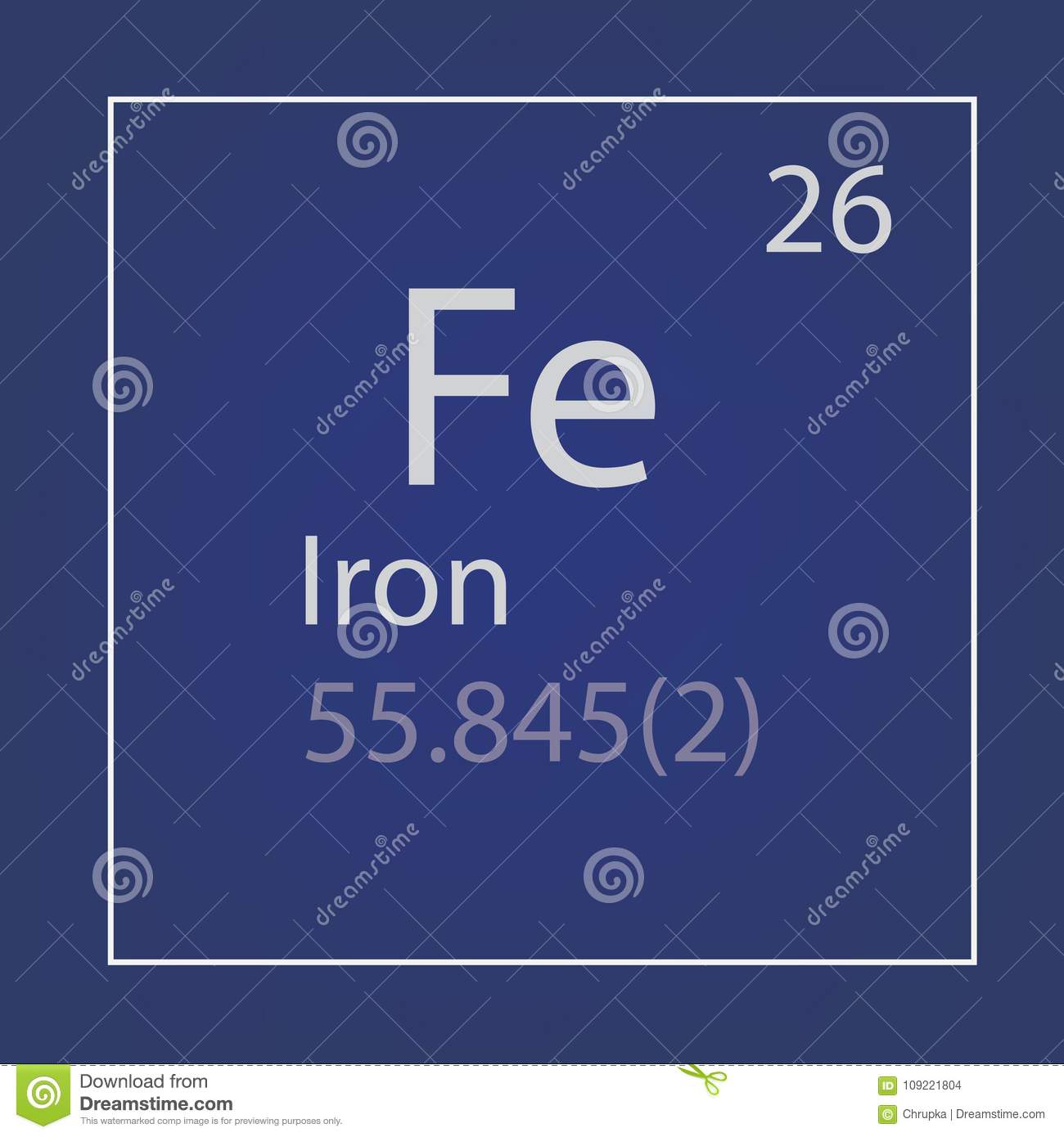 Iron Fe Chemical Element Icon Stock Vector