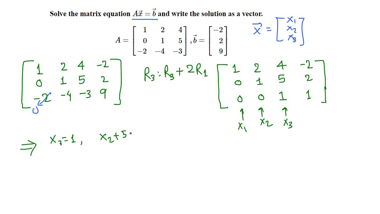 Linear Algebra: Solving a matrix equation example