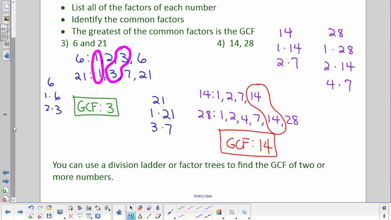 Math 6 Lesson 4 4 Greatest Common Factor