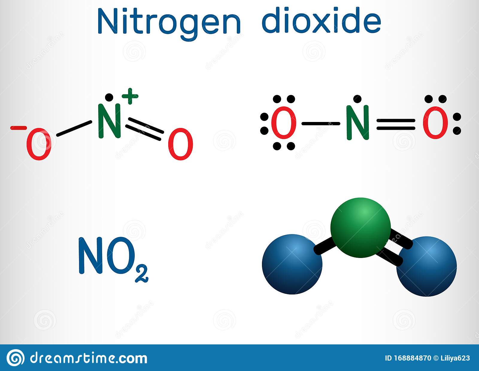 Nitrogen Dioxide, NO2 Molecule. Structural Chemical ...