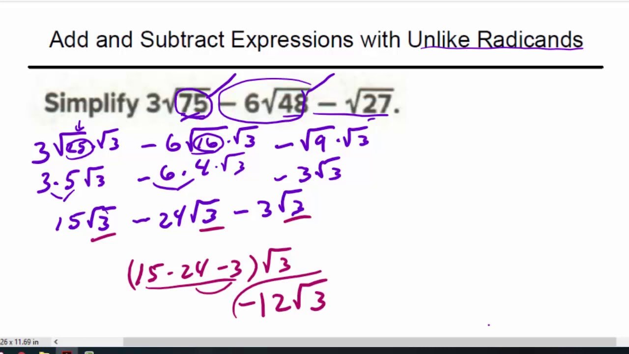 Operations with Radical Expressions