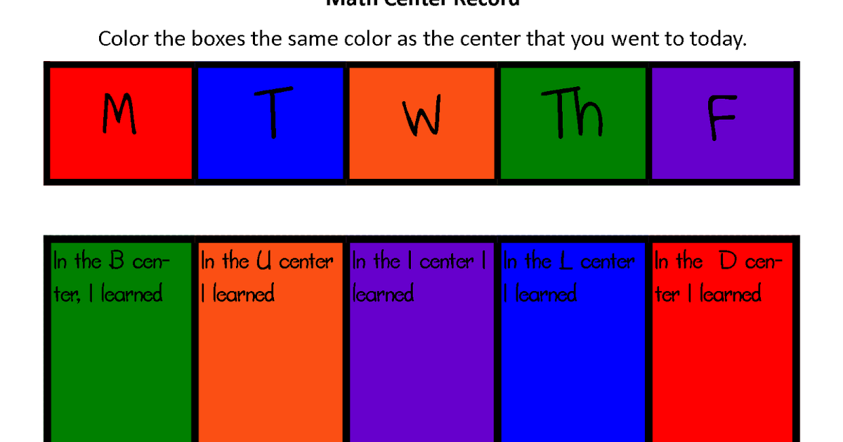 Organizing Your Math Centers