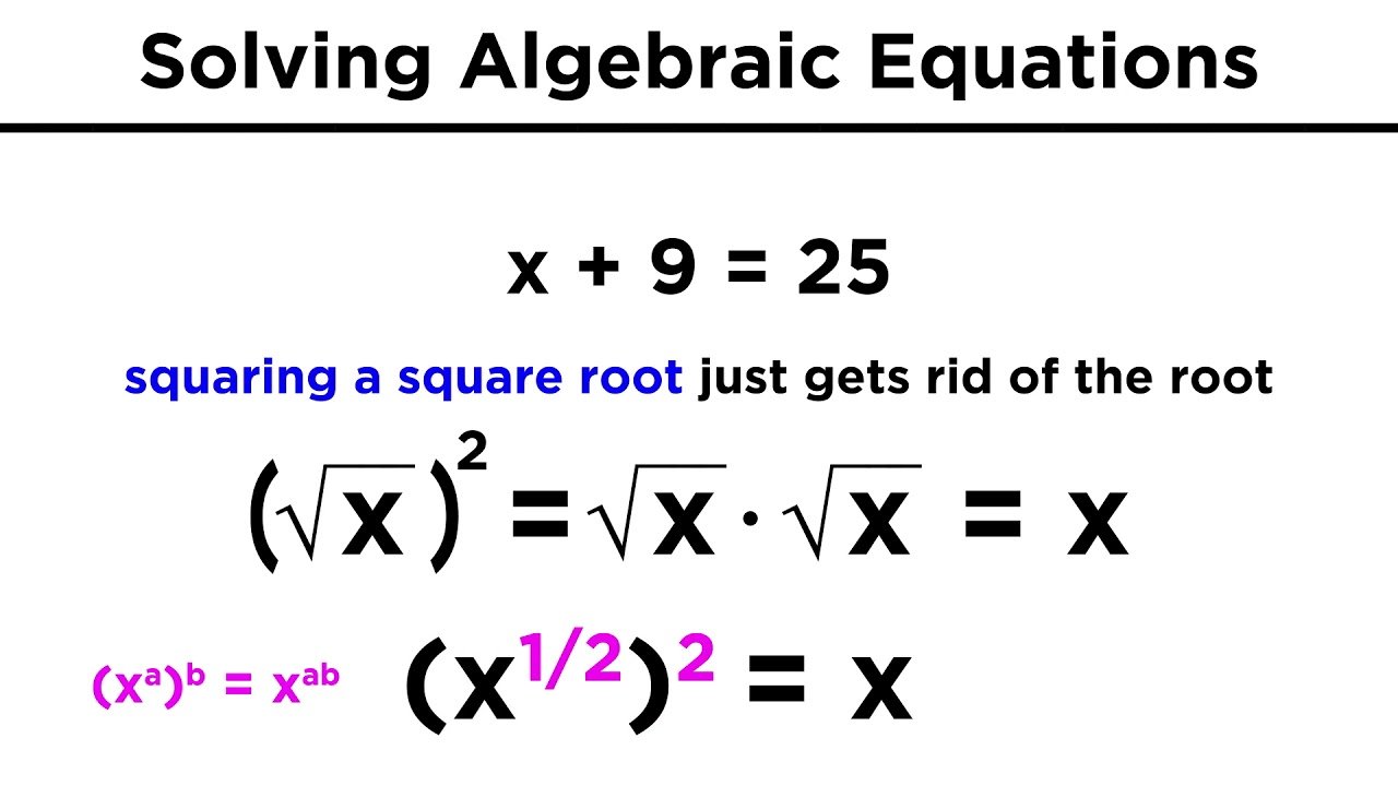 Solving Algebraic Equations With Roots and Exponents