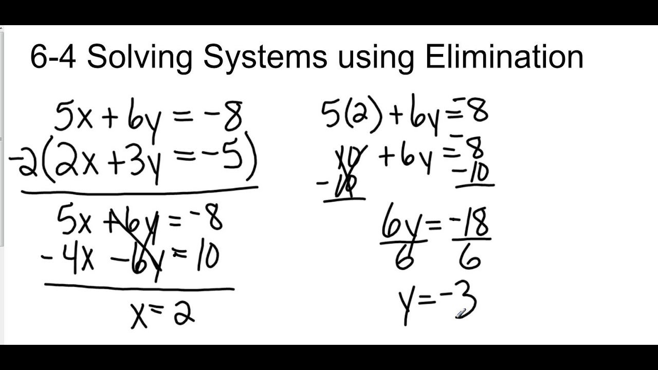 Solving Systems Of Equations By Elimination Multiplication ...