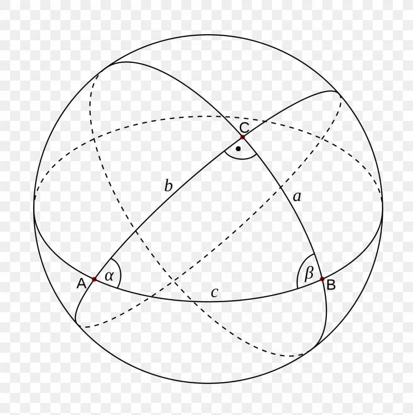 Spherical Trigonometry Sphere Spherical Geometry Triangle, PNG ...