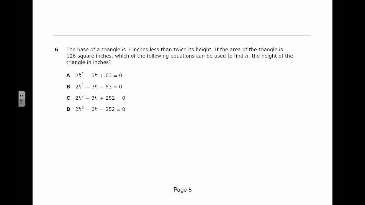 STAAR Algebra II Practice Test Sample EOC FSA FCAT CBT TEA ...