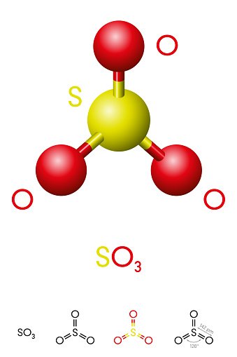 Sulfur Trioxide So3 Molecule Model And Chemical Formula ...