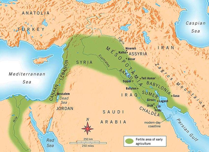 The term Mesopotamia and geographical position
