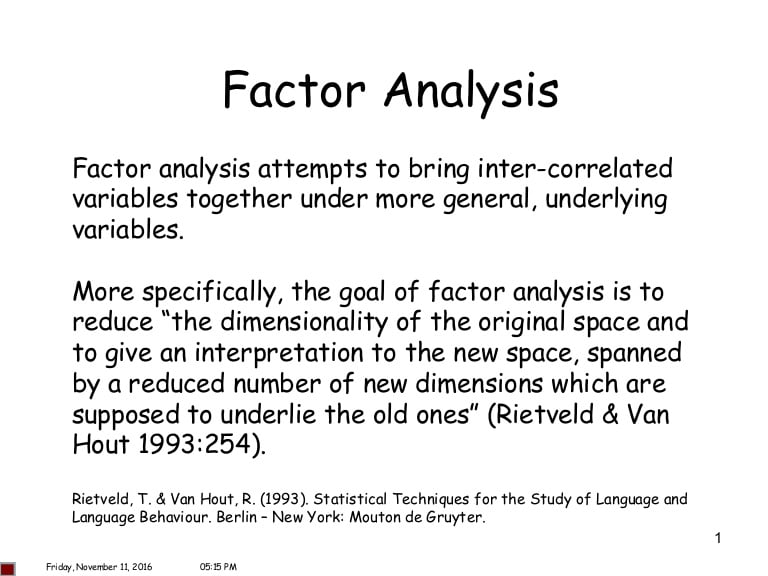 What Is Factor Analysis With Example