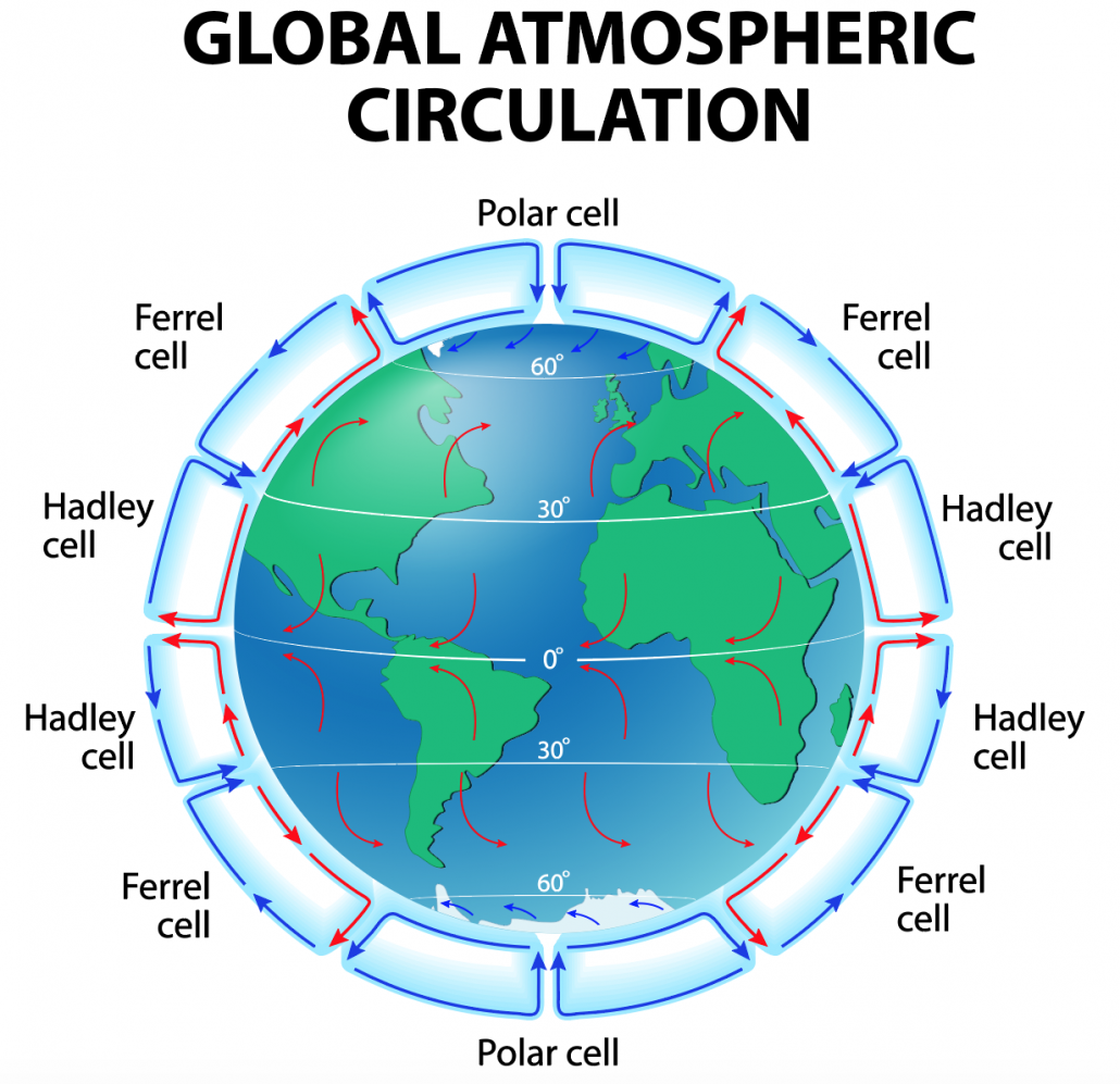 What is global atmospheric circulation?